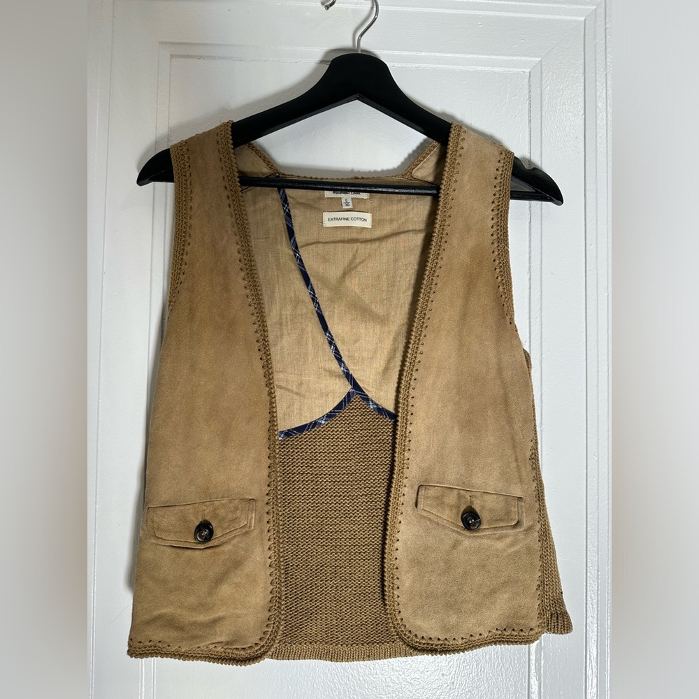 Massimo Dutti Vest Suede Leather - XS
